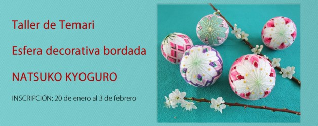 TALLER DE TEMARI – ESFERA DECORATIVA BORDADA- NATSUKO KYOGURO.